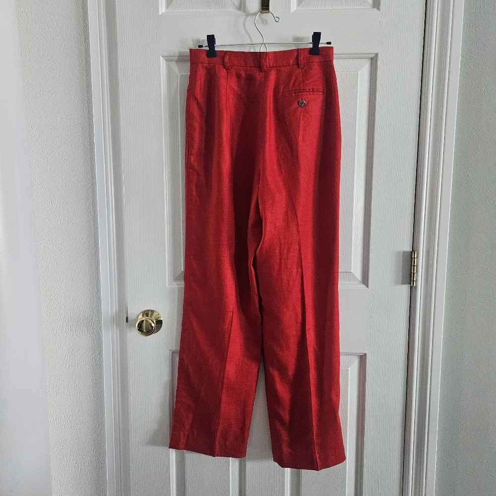 Vintage Ralph Lauren Red Linen Trousers - Picture 6 of 12